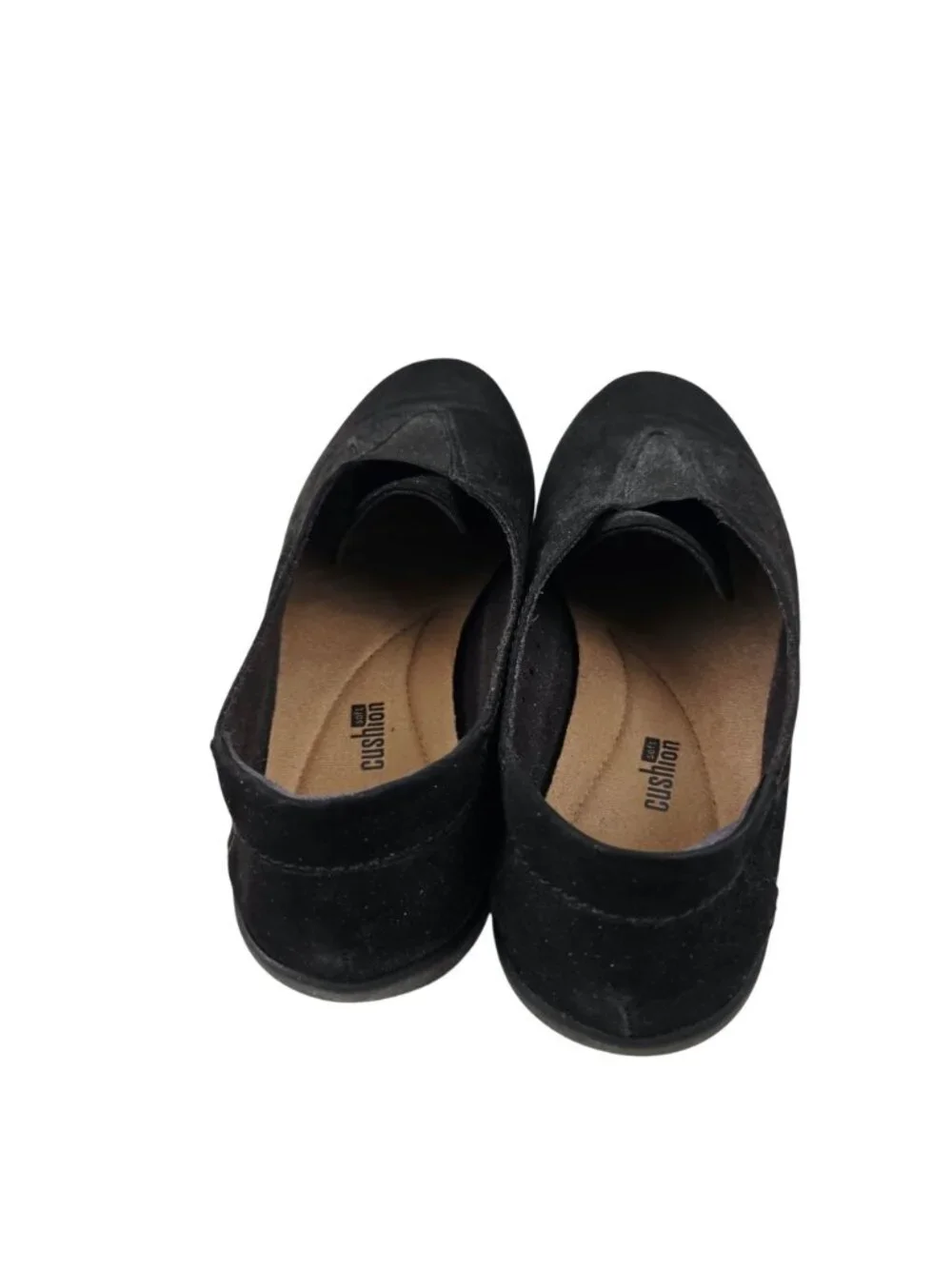 Clarks Loafers Womens Size 9.5 Black Leather Perforated Soft Cushion Shoes Suede - Picture 4 of 9